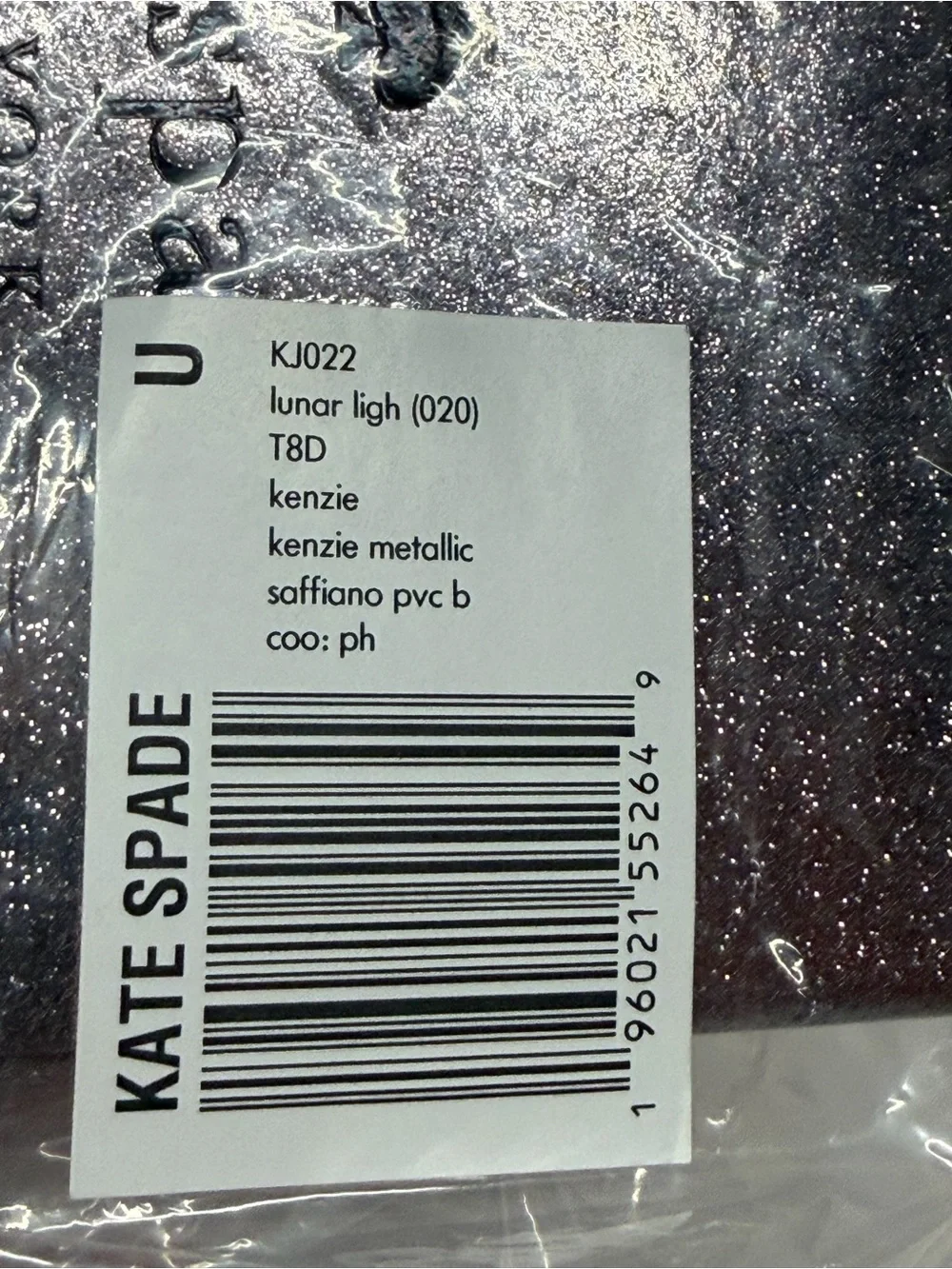 Kate Spade Kenzie Metallic Saffiano Card Holder Silver Lunar Light NIB